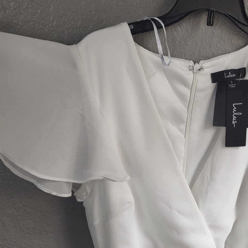 LULUS Elegant White Wrap Dress - Picture 10 of 16